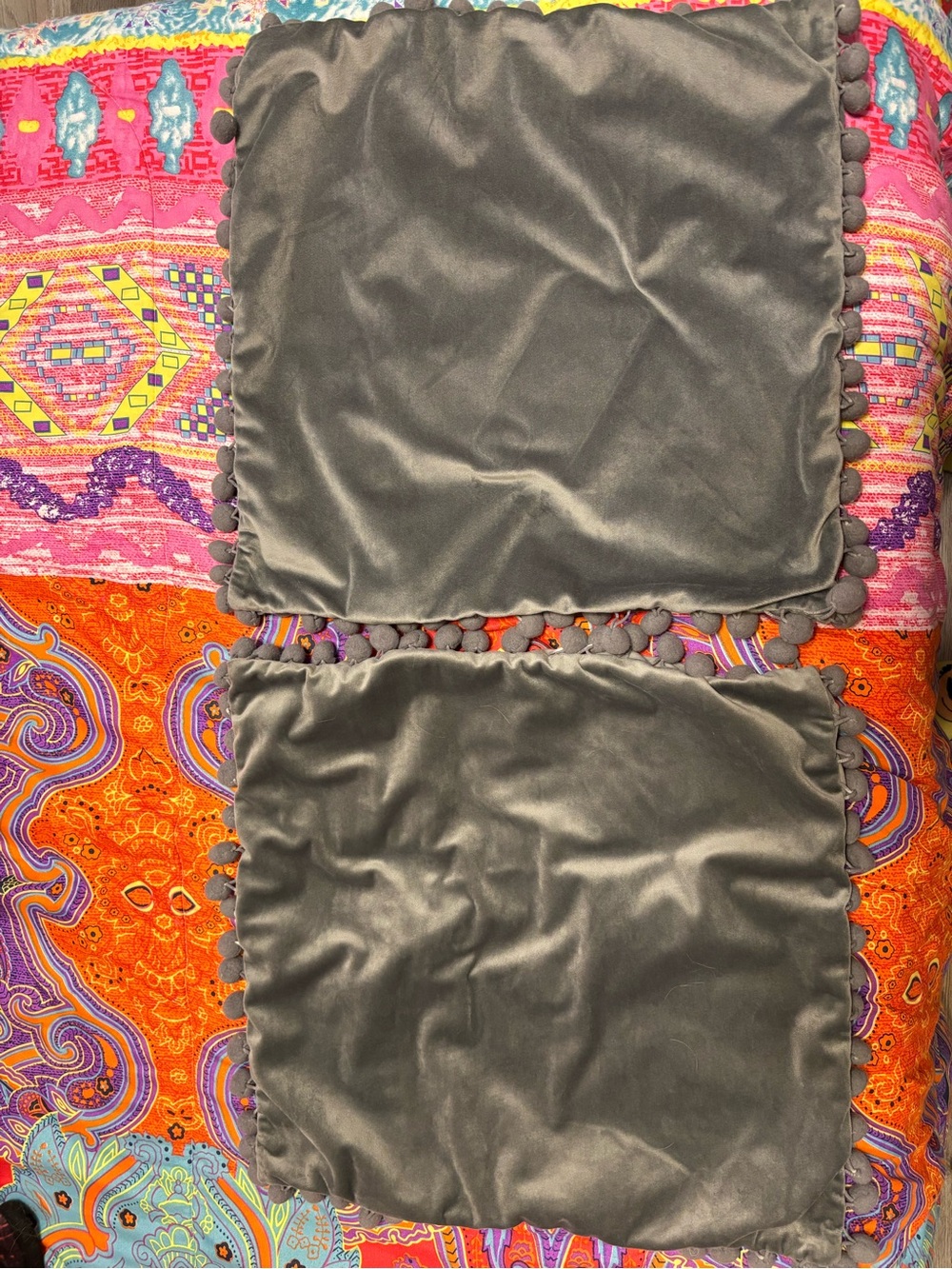 Set of two Pom Pom pillow cases